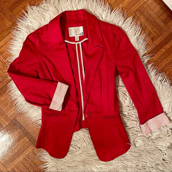Dynamite Jackets & Coats Dynamite Fitted Red Blazer Xs Poshmark